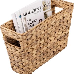 15x5 Woven Storage Basket with Handle - Decorative and Functional for Desk, Closet, and More - STO-02883