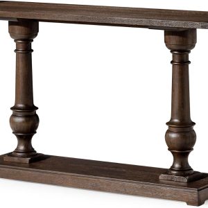 Maven Lane Arthur Traditional Rectangular Accent Console Table for Small Spaces and Front Door Entrance Hallway in Antiqued Brown Finish