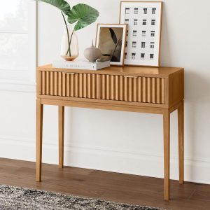 Nathan James Virgo Wood Accent Storage Console Sofa Table, for Entryway, Hallway or Living Room, 1, Warm Pine