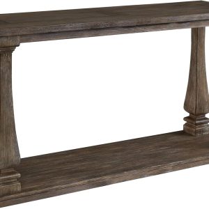 Signature Design by Ashley Mallacar Vintage Sofa Console Table, Weathered Gray